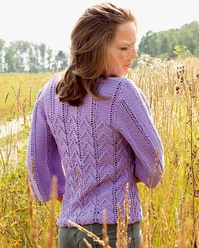 Free Knitting Patterns - Lace Strip Pullover