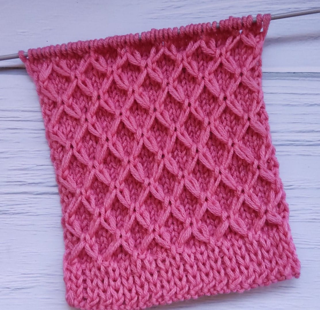 Free Knitting Patterns - Diamond Mesh Knitting Pattern