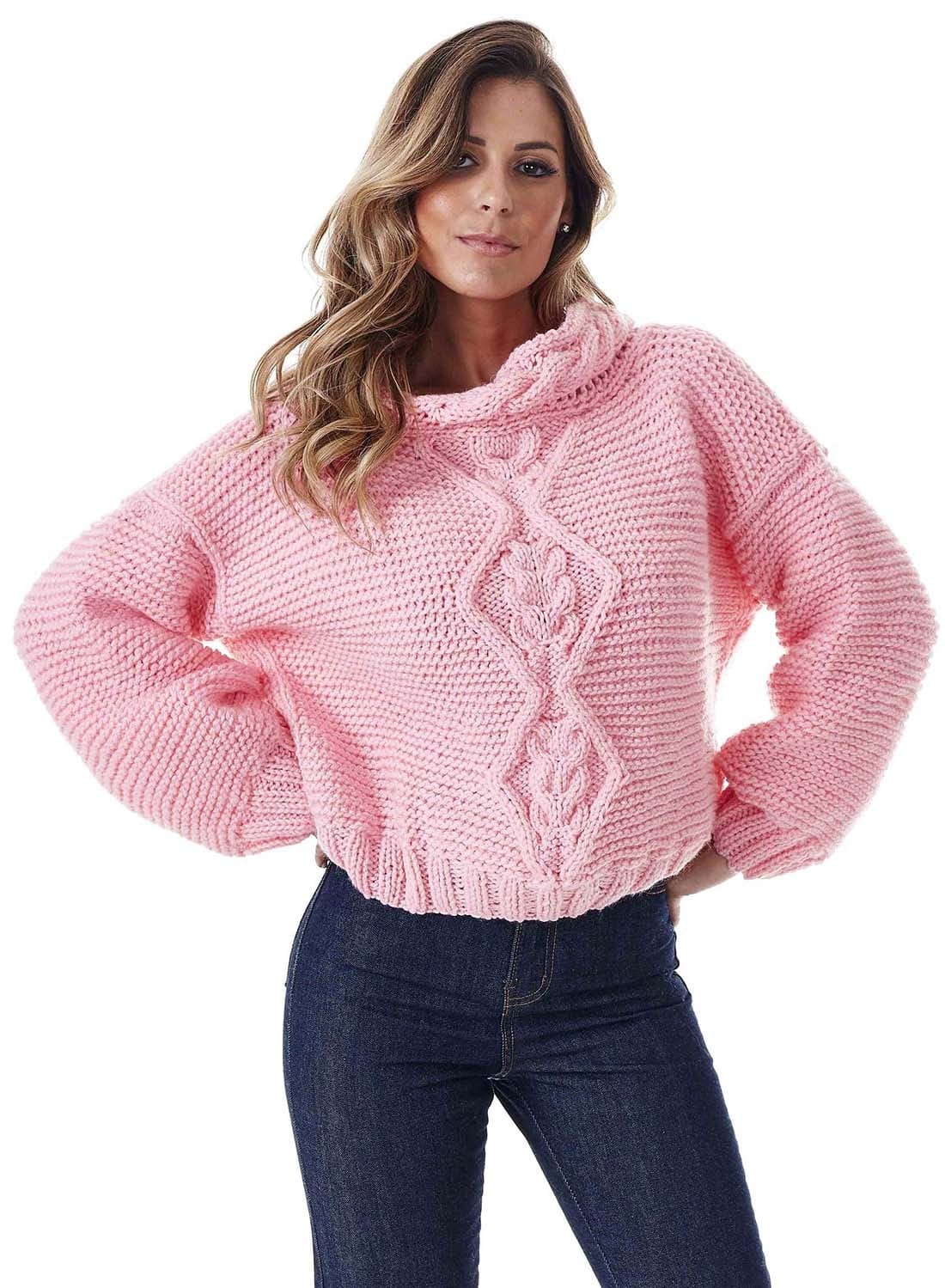 Free Knitting Patterns Sweater  with Diamond Cable Pattern