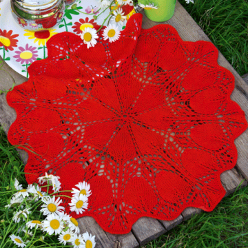 Red Knitted Napkin