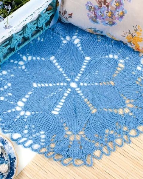 Blue Knitted Napkin