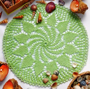 Delicate Green Knitted Napkin