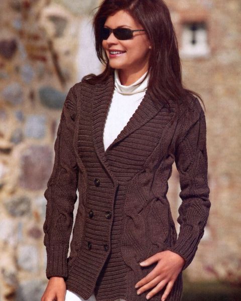 Cardigan with Cable Pattern