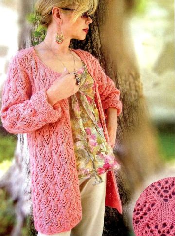 Cardigan in Lace Pattern