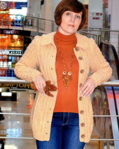 Cardigan with Cable Pattern