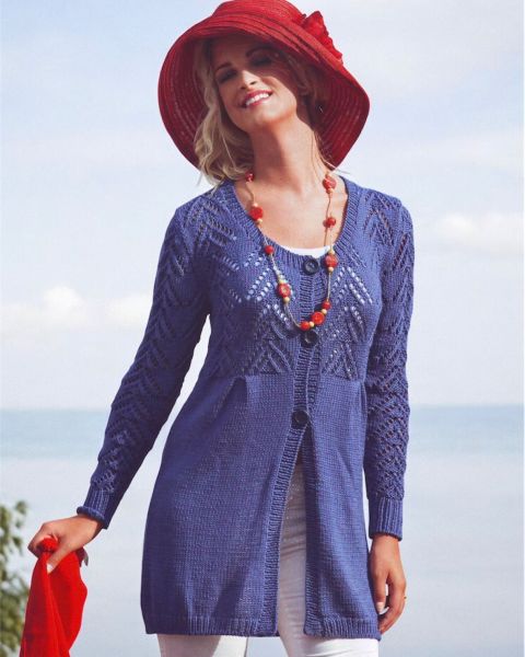 Cardigan with Lace Yoke