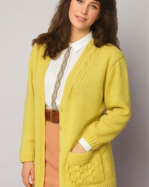 Cardigan with Cable Pattern