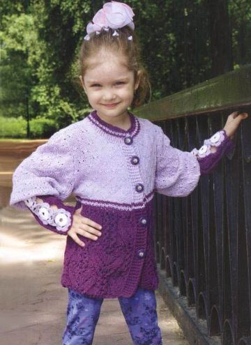 Flower motif cardigan for girl
