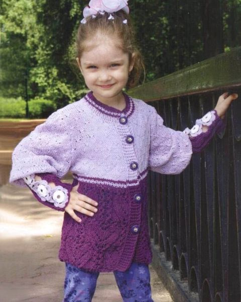 Flower motif cardigan for girl