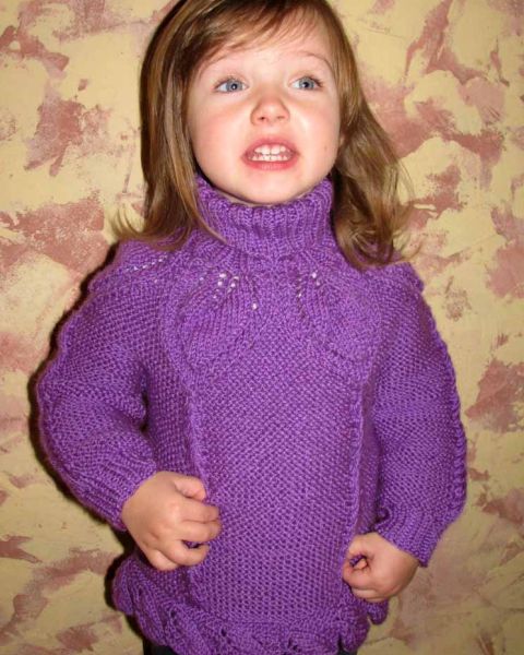 Sweater with Leaves Patterns (Toddler Girls)