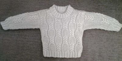 Cable and Seed Stitch Baby Sweater