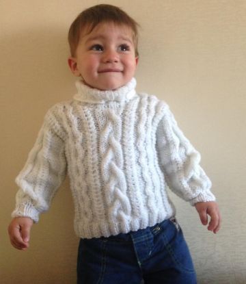 White Cable Knit Sweater