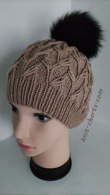 Knitted Hat with Fancy Stitch Pattern