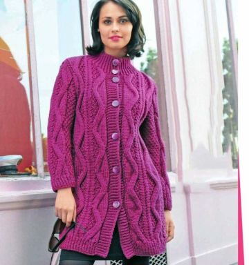 Coat in Large Textured Pattern