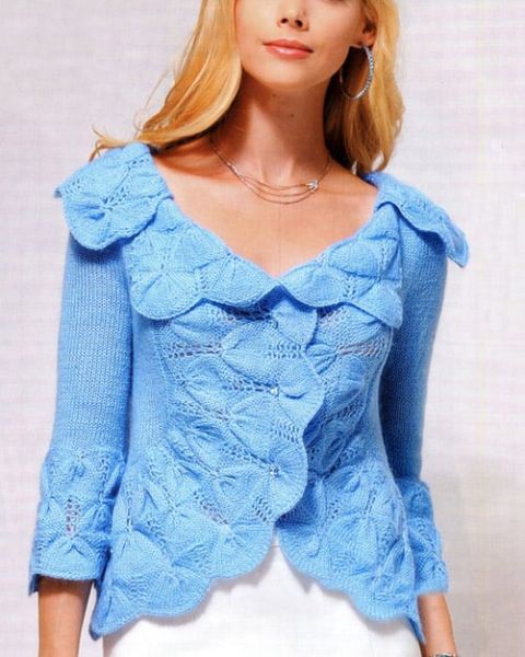 Ruffled Jacket with Tulip Pattern