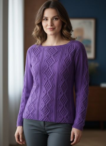 Pullover in Textured Diamonds Pattern