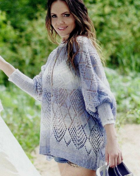 Oversized Pullover in Lace Diamonds