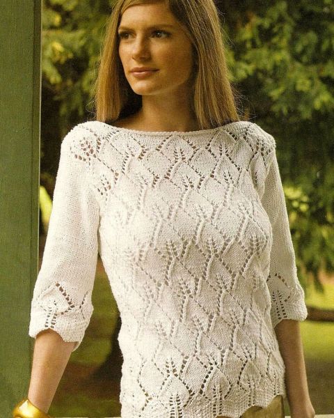 Pullover in Leaf Pattern