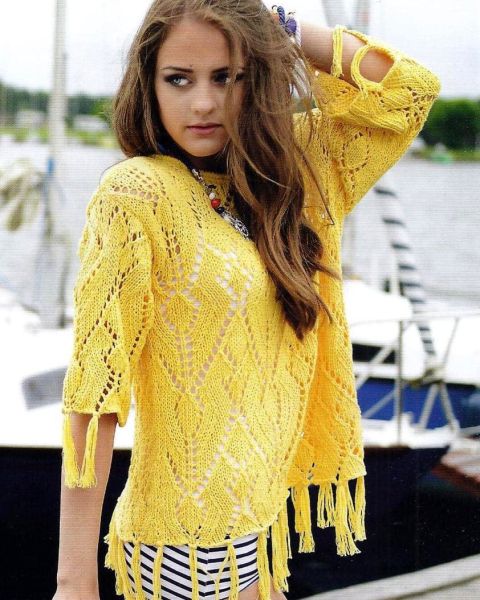 Lace Pullover with Tassels