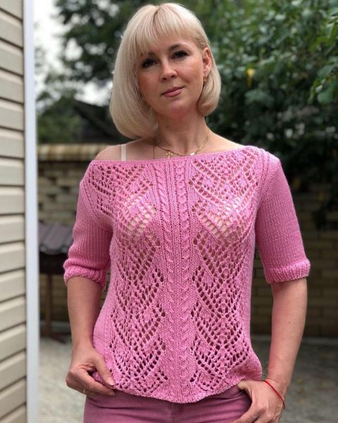 Pullover with Lace Panels
