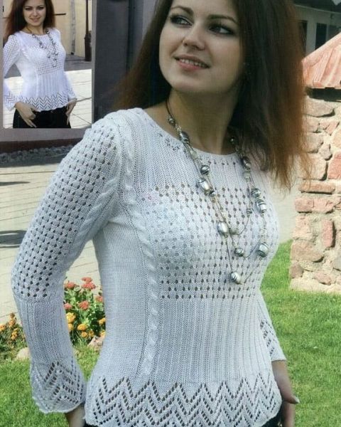 Lace Mix Pattern Pullover