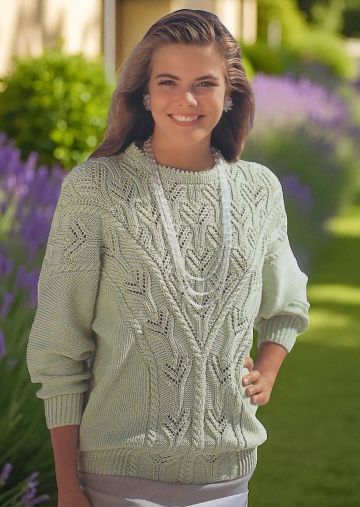 Pullover with Lace Yoke