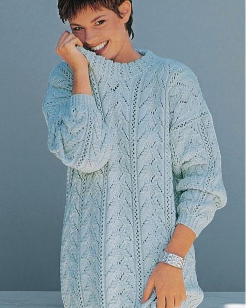 Pullover with Lace Stripes