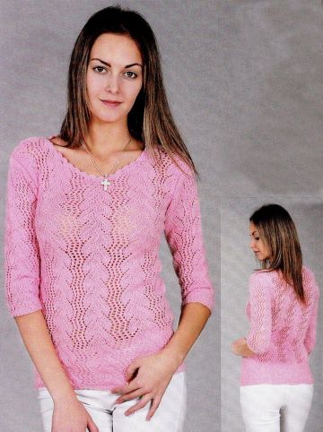 Pullover in Leaf Pattern