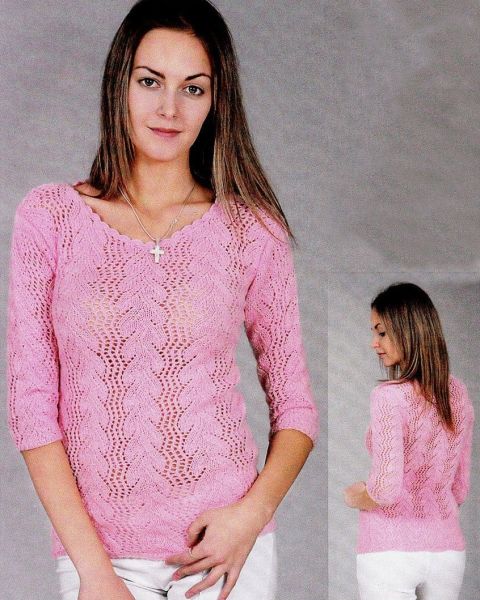 Pullover in Leaf Pattern