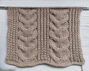 Half Brioche Stitch with Cable Stitch