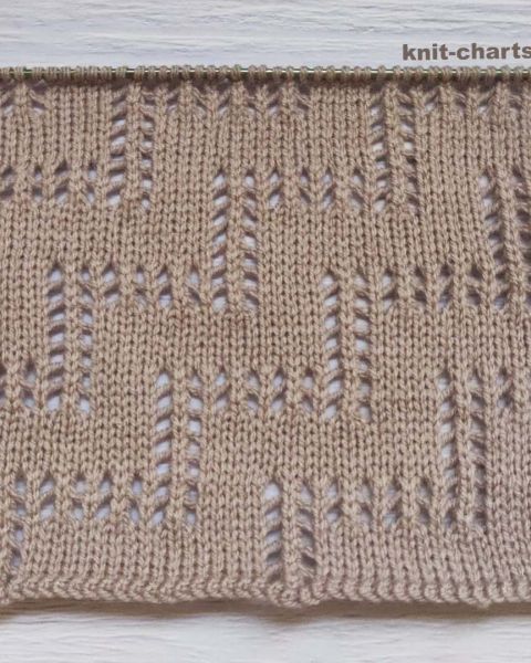Lace Diagonal Stitch Knitting Pattern