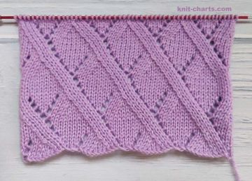 Lace Diagonal Stitch Knitting Pattern