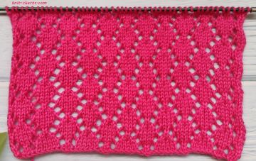 Lace Diamond Stitch Knitting Pattern