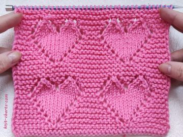 Lace Heart Stitch Knitting Pattern