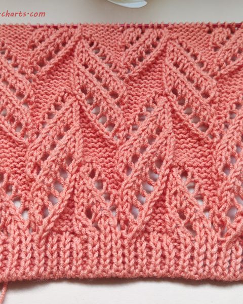 Lace Leaves Stitch Knitting Pattern