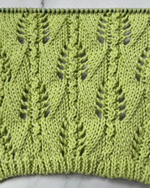 Lace Leaves Stitch Knitting Pattern