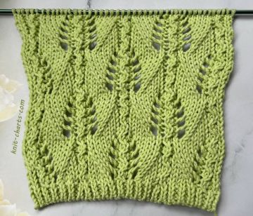 Lace Leaves Stitch Knitting Pattern
