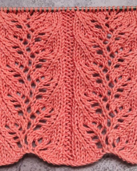 Lace Leaves Stitch Knitting Pattern