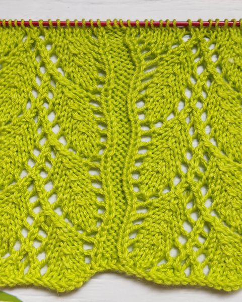 Lace Leaves Stitch Knitting Pattern