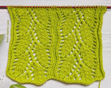 Lace Leaves Stitch Knitting Pattern