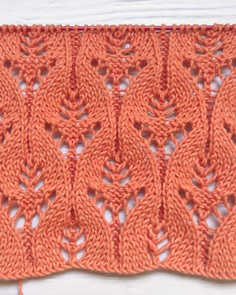 Lace Leaves Stitch Knitting Pattern