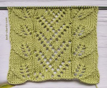 Lace Leaves Stitch Knitting Pattern