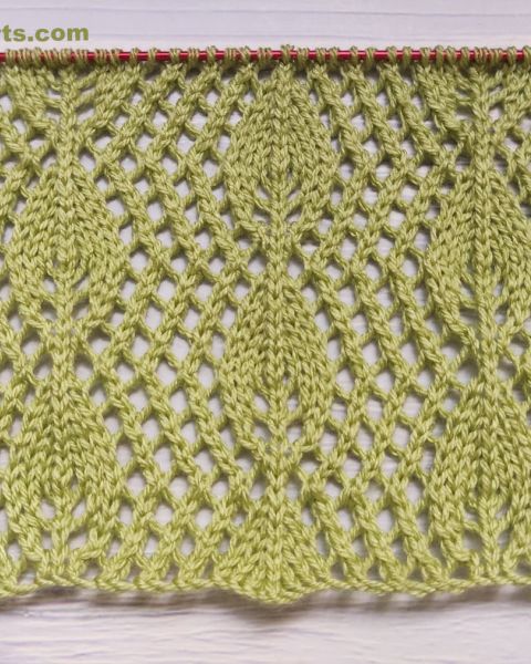 Lace Leaf Stitch Knitting Pattern