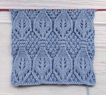 Leaf with Cable Stitch Knitting Pattern