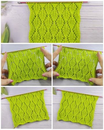leaves stitch knitting