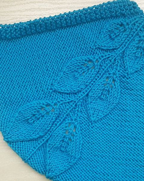 Raglan with Leaves Knit Stitch Pattern top down