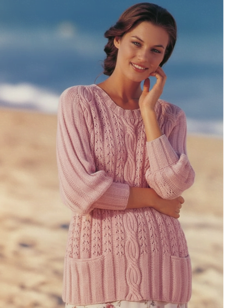 Long Raglan Sweater with Pockets