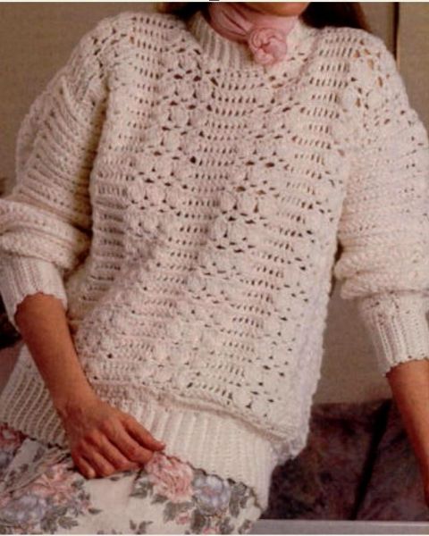 White Crochet Sweater