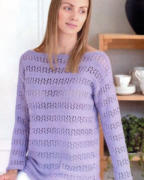 Pullover with Lace Stitch Pattern