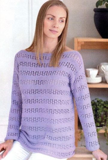 Pullover with Lace Stitch Pattern